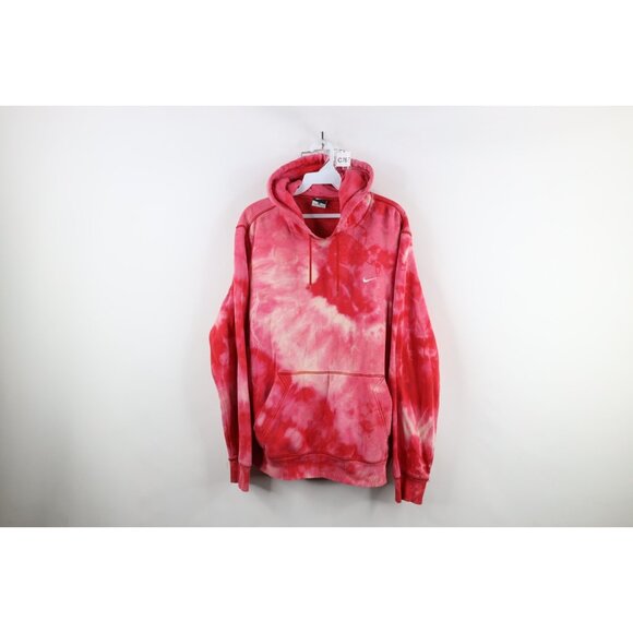 Vtg Y2K Nike Mens Medium Acid Wash Travis Scott Mini Swoosh Hoodie Sweatshirt